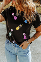 Load image into Gallery viewer, Aapparella - Sequined Bow Guitar Country Music Festival Tee | S-XL
