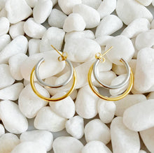 Load image into Gallery viewer, Ellison+Young - Uptown Two Tone Hoop Earrings
