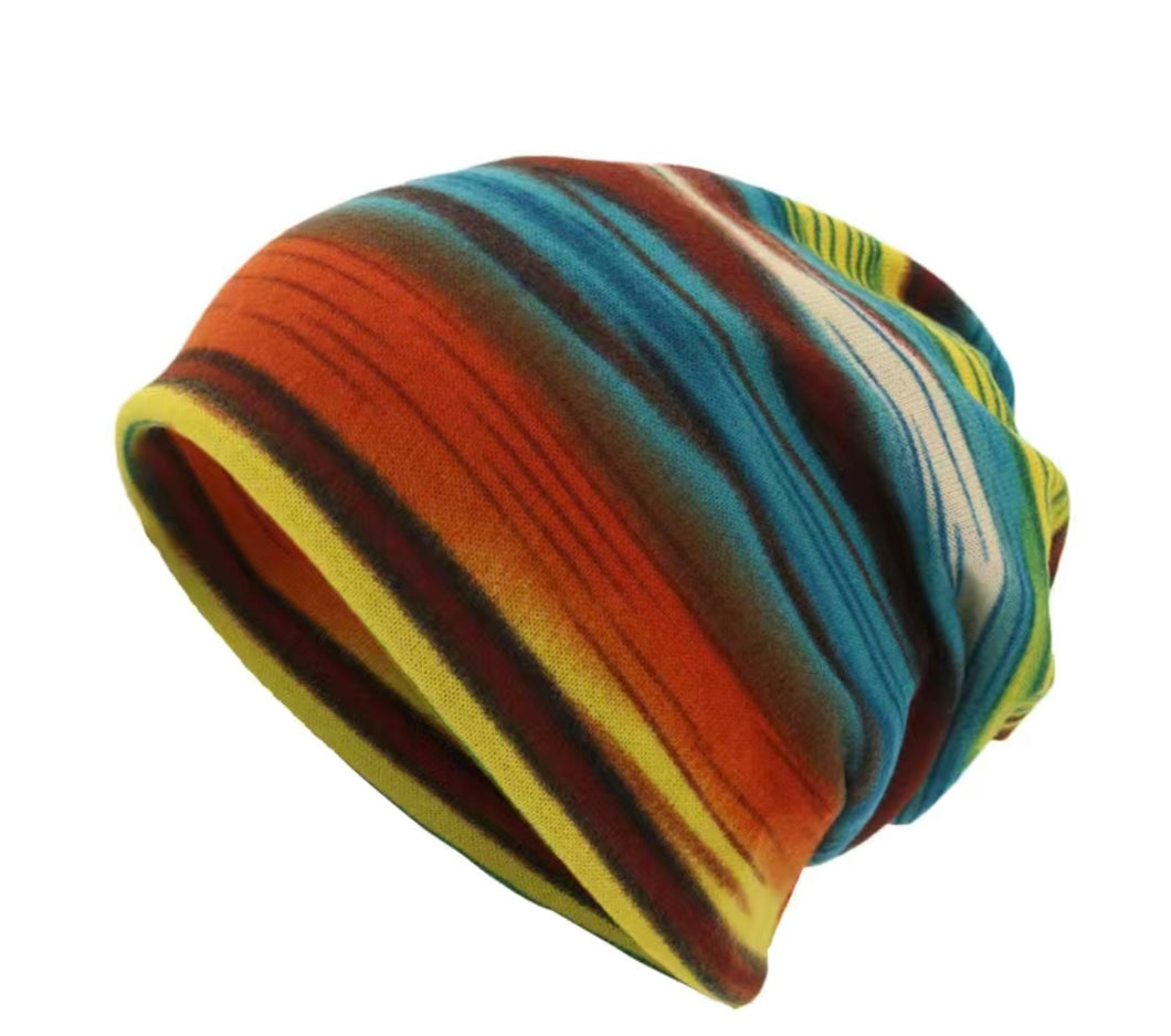 Multicolored Stripe Knit Beanie