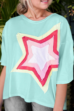 Load image into Gallery viewer, 66DISCO - Colorblock Star Patched Half Sleeve Oversized Tee(S-XL)
