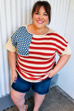 Load image into Gallery viewer, American Flag Jacquard Knit Sweater Top
