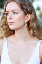 Load image into Gallery viewer, Pretty in Gold Rectangular Rhinestone Studded Earrings

