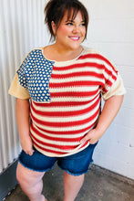 Load image into Gallery viewer, American Flag Jacquard Knit Sweater Top
