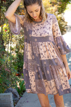 Load image into Gallery viewer, Paisley Print Ruffle Sleeve Pocketed Dress
