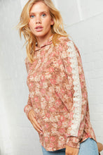 Load image into Gallery viewer, Cashmere Feel Brushed Sweater Floral Hoodie
