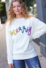 Load image into Gallery viewer, More the Merrier White Pop Up Lurex Sweater
