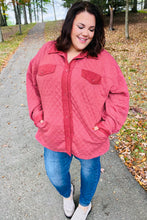 Load image into Gallery viewer, Marsala Quilted Knit Button Down Shacket
