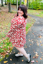 Load image into Gallery viewer, Just Be You Rust Floral Long Sleeve Babydoll Dress
