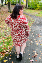 Load image into Gallery viewer, Just Be You Rust Floral Long Sleeve Babydoll Dress
