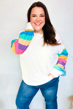 Load image into Gallery viewer, Stand Out Cream Stripe Drop Shoulder Hacci Knit Pullover
