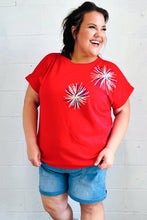 Load image into Gallery viewer, Light Me Up Red Sequin Firework Dolman Top
