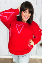 Load image into Gallery viewer, Make You Smile Red Heart Jacquard Oversized Sweater
