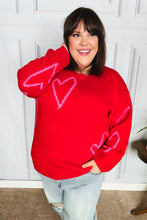 Load image into Gallery viewer, Make You Smile Red Heart Jacquard Oversized Sweater
