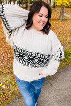 Load image into Gallery viewer, Ready For Anything Taupe &amp; Black Tassel Aztec Sweater
