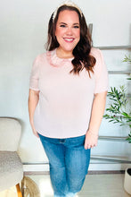 Load image into Gallery viewer, New Day Blush Flat Collar Floral French Terry Blouse
