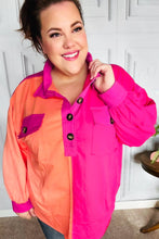 Load image into Gallery viewer, Feeling Bold Orange &amp; Fuchsia Color Block Button Down Top
