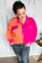 Load image into Gallery viewer, Feeling Bold Orange &amp; Fuchsia Color Block Button Down Top
