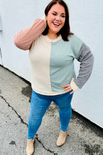 Load image into Gallery viewer, Feeling Casual Rust &amp; Olive Two-Tone Knit Color Block Top
