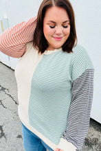 Load image into Gallery viewer, Feeling Casual Rust &amp; Olive Two-Tone Knit Color Block Top
