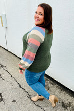 Load image into Gallery viewer, Carry On Forest Green Stripe Textured Knit Top
