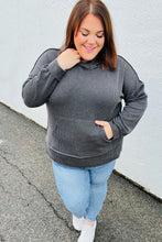 Load image into Gallery viewer, Cozy Up Charcoal Mineral Wash Rib Knit Hoodie
