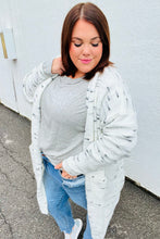 Load image into Gallery viewer, Feeling In Love Ivory/Charcoal Textured Soft Brushed Cardigan
