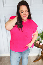 Load image into Gallery viewer, Best In Bold Hot Pink Dolman Ribbed Knit Sweater Top
