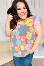 Load image into Gallery viewer, Feeling Playful Fuchsia Floral Textured Ruffle Sleeve Top
