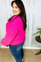 Load image into Gallery viewer, Pretty In Pink Button Down Pointelle Knit Cardigan
