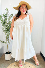 Load image into Gallery viewer, Feeling Your Best Oatmeal Crochet Lace Babydoll Maxi Dress
