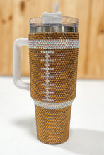 Load image into Gallery viewer, Golden Brown Football Insulated 40oz. Tumbler with Straw
