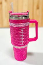 Load image into Gallery viewer, Pink Football Insulated 40oz. Tumbler with Straw
