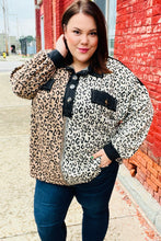 Load image into Gallery viewer, Fun Days Ahead Camel Leopard Color Block Button Down Pullover

