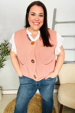 Load image into Gallery viewer, Classy Chic Gold Button Down Chunky Sweater Vest
