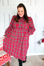 Load image into Gallery viewer, All I Want Hunter Red Plaid Check Woven Pocketed Dress
