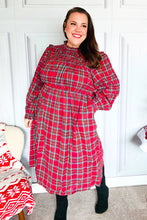 Load image into Gallery viewer, All I Want Hunter Red Plaid Check Woven Pocketed Dress
