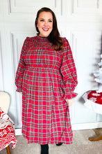 Load image into Gallery viewer, All I Want Hunter Red Plaid Check Woven Pocketed Dress
