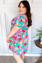 Load image into Gallery viewer, Ready For The Day Fuchsia Floral Babydoll Fit &amp; Flare Dress
