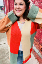 Load image into Gallery viewer, Latte Ready Rust &amp; Taupe Color Block Open Knit Cardigan
