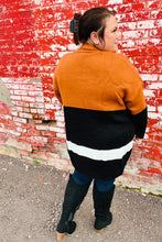 Load image into Gallery viewer, Layer Me Up Rust &amp; Black Color Block Knit Open Cardigan
