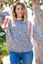 Load image into Gallery viewer, Floral Triblend Color Block Oversized Top
