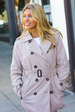 Load image into Gallery viewer, Taupe Double Breasted Lined Trench Coat
