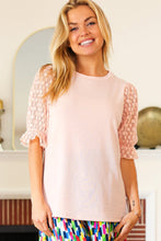 Load image into Gallery viewer, Pretty In Peach French Terry Lace Sleeve Top
