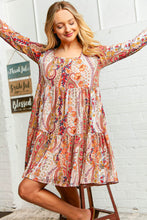Load image into Gallery viewer, Paisley Floral Print Square Neck Ruffle Dress with Pockets
