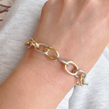 Load image into Gallery viewer, Ellison+Young - Cabled Texture Two Tone Chain Bracelet
