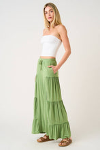 Load image into Gallery viewer, mittoshop - MINERAL WASH TIERED WIDE LEG ELASTIC WAIST PANTS
