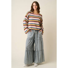 Load image into Gallery viewer, mittoshop - MULTICOLOR STRIPED SWEATER KNIT TOP
