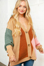 Load image into Gallery viewer, Geometric Color Block Button Down Cardigan
