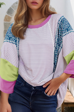 Load image into Gallery viewer, 66DISCO - Floral Colorblock Raw Edge Patch Blouse (S-XL)
