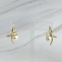 Load image into Gallery viewer, Ellison+Young - Bowed With Pearl Drop Earrings
